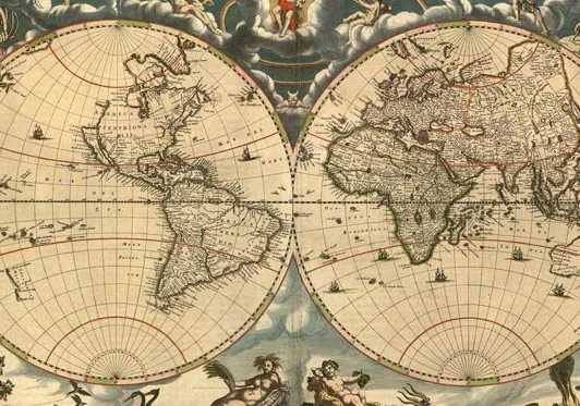 antique world map