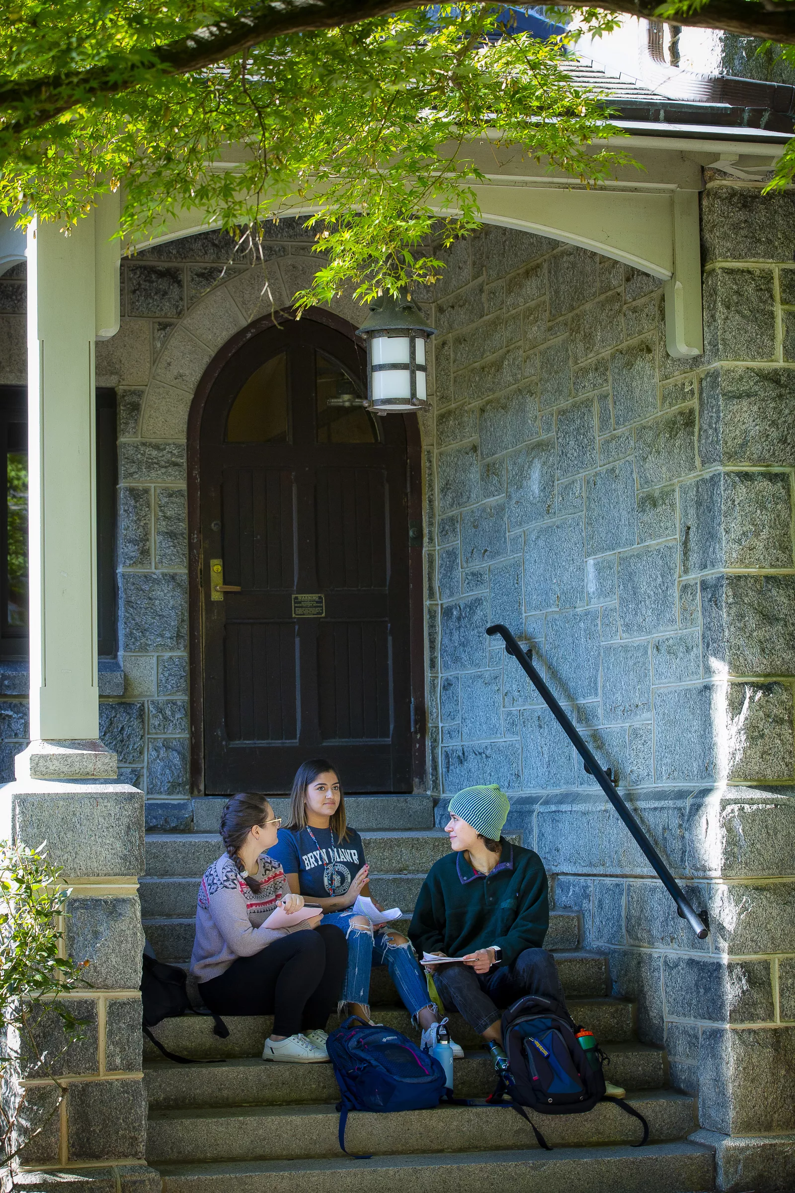 students on merion steps