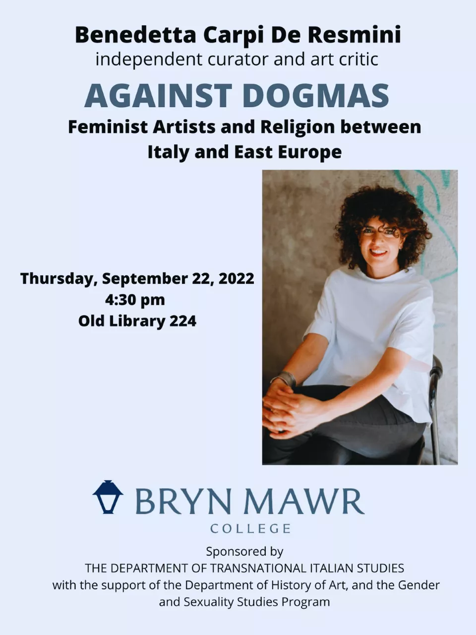 Benedetta Carpi De Resmini talk poster