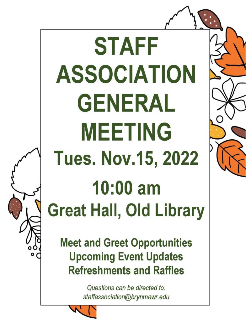 Staff Association Meeting November 2022 poster
