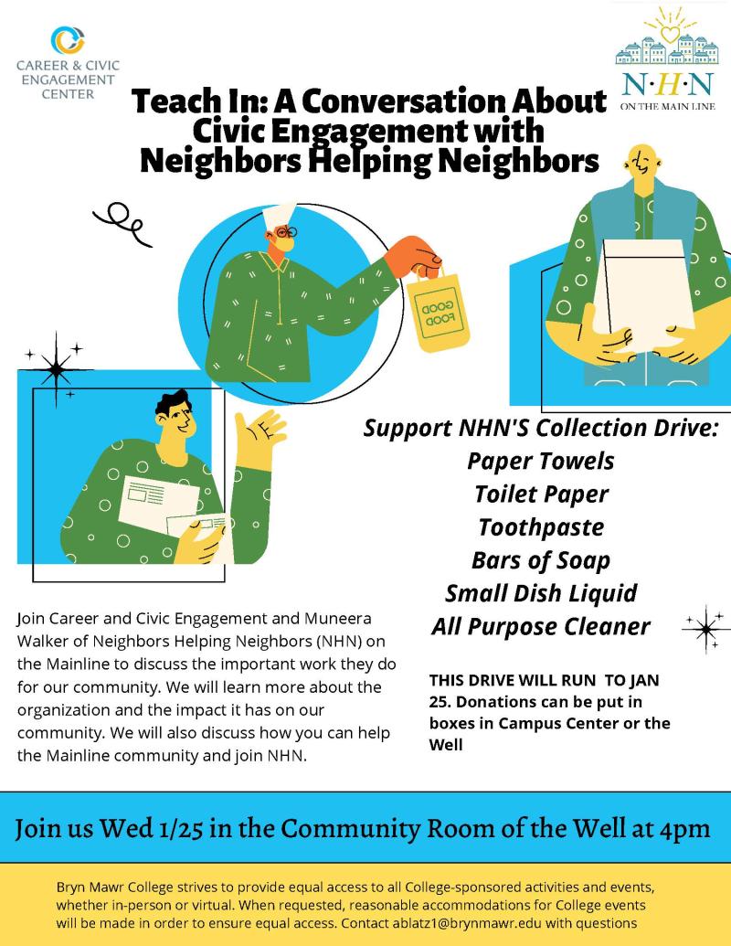 Teach-In: A Conversation About Civic Engagement with Neighbors Helping Neighbors Poster