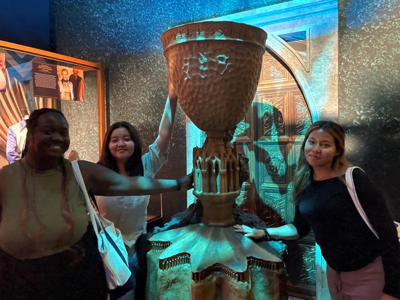 image of students at the Harry Potter Exhibit at The Franklin Institute
