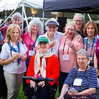 Juliet Goodfriend '63 and friends at Reunion