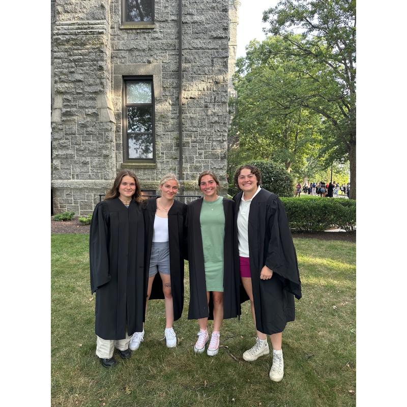 Emma Ryan '24 and friends at fall convocation