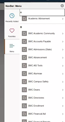 default alpha menu