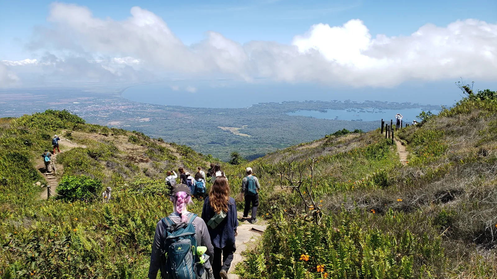 students hiking in Nicaragua
