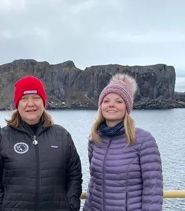 Julia Wellner and Rachel Clark in Antarctica