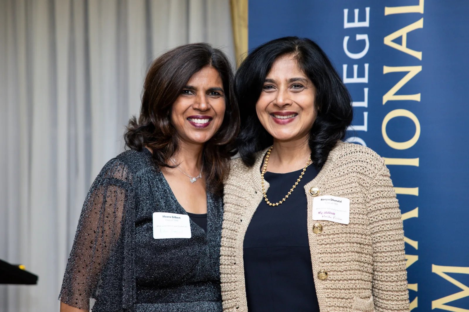 Roopa and Meera Dhanalal at the International Forum in London