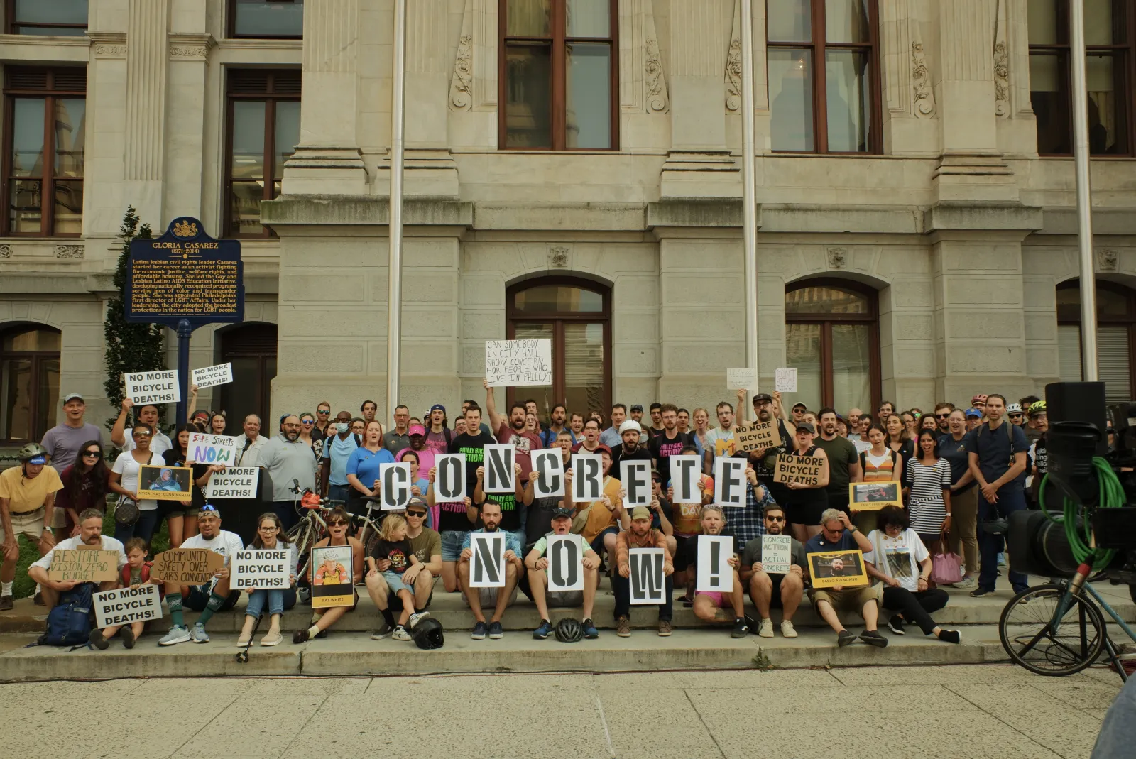 Bicycle Coalition of Greater Philadelphia advocacy event at City Hall.