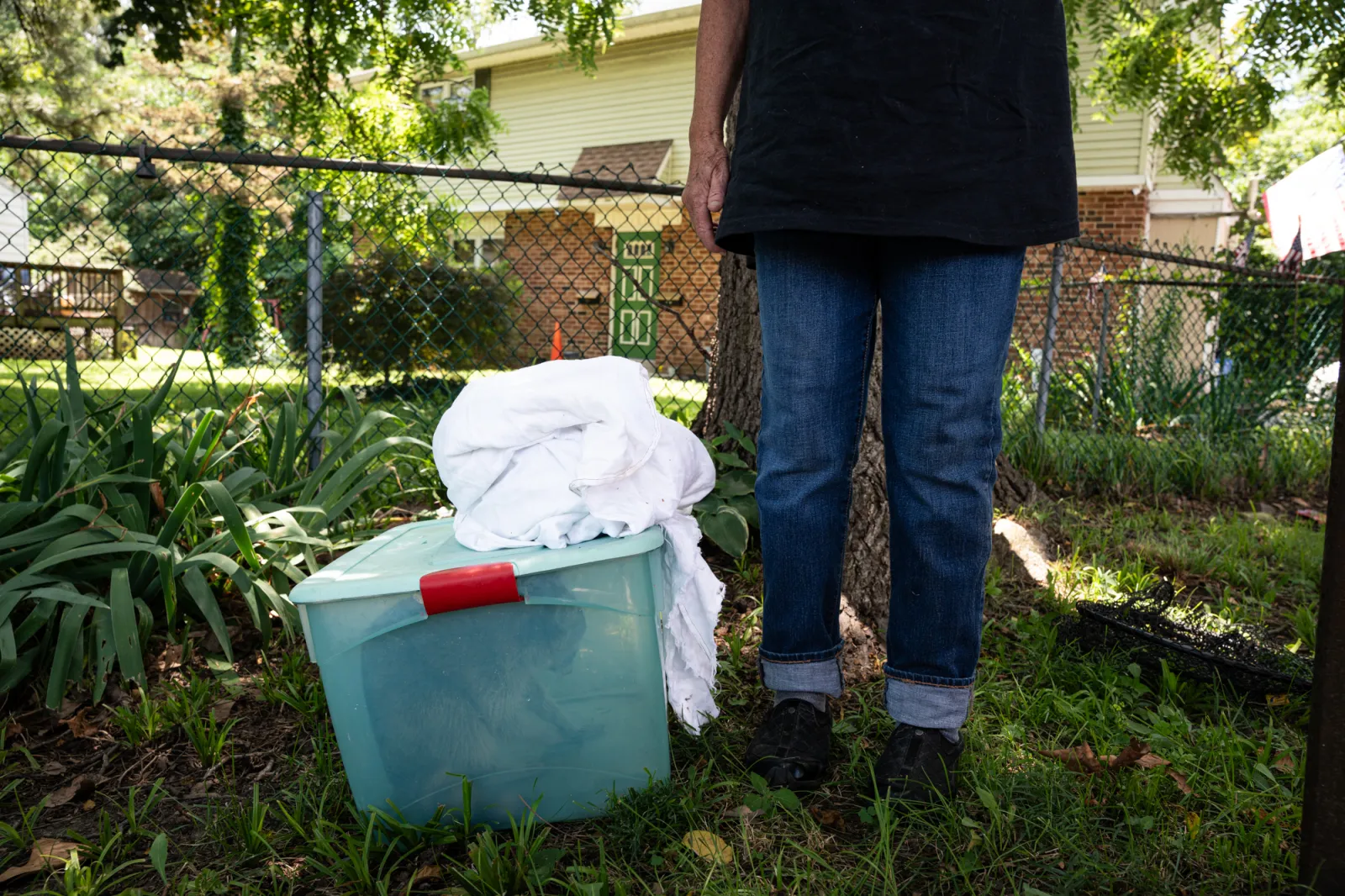 Barbara with raccoon