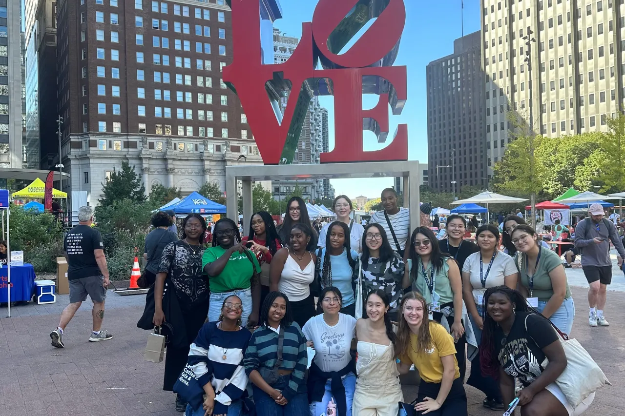 Brittany and her Lantern Scholars cohort in Philadelphia