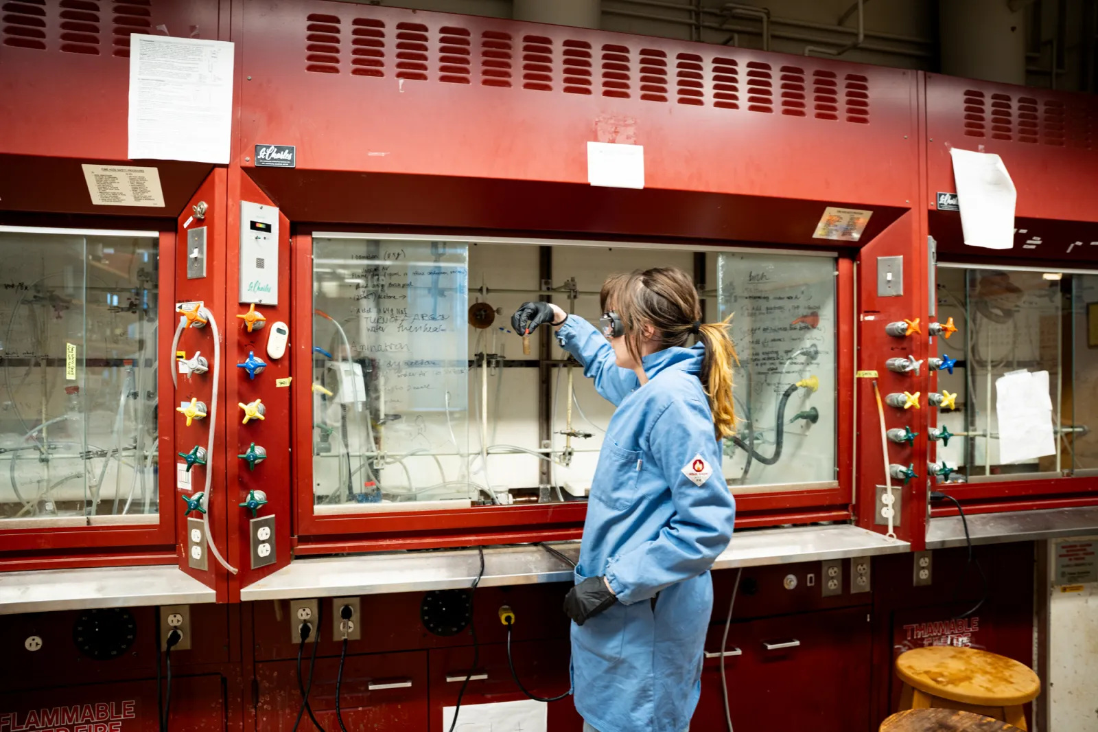 Student in chemistry lab