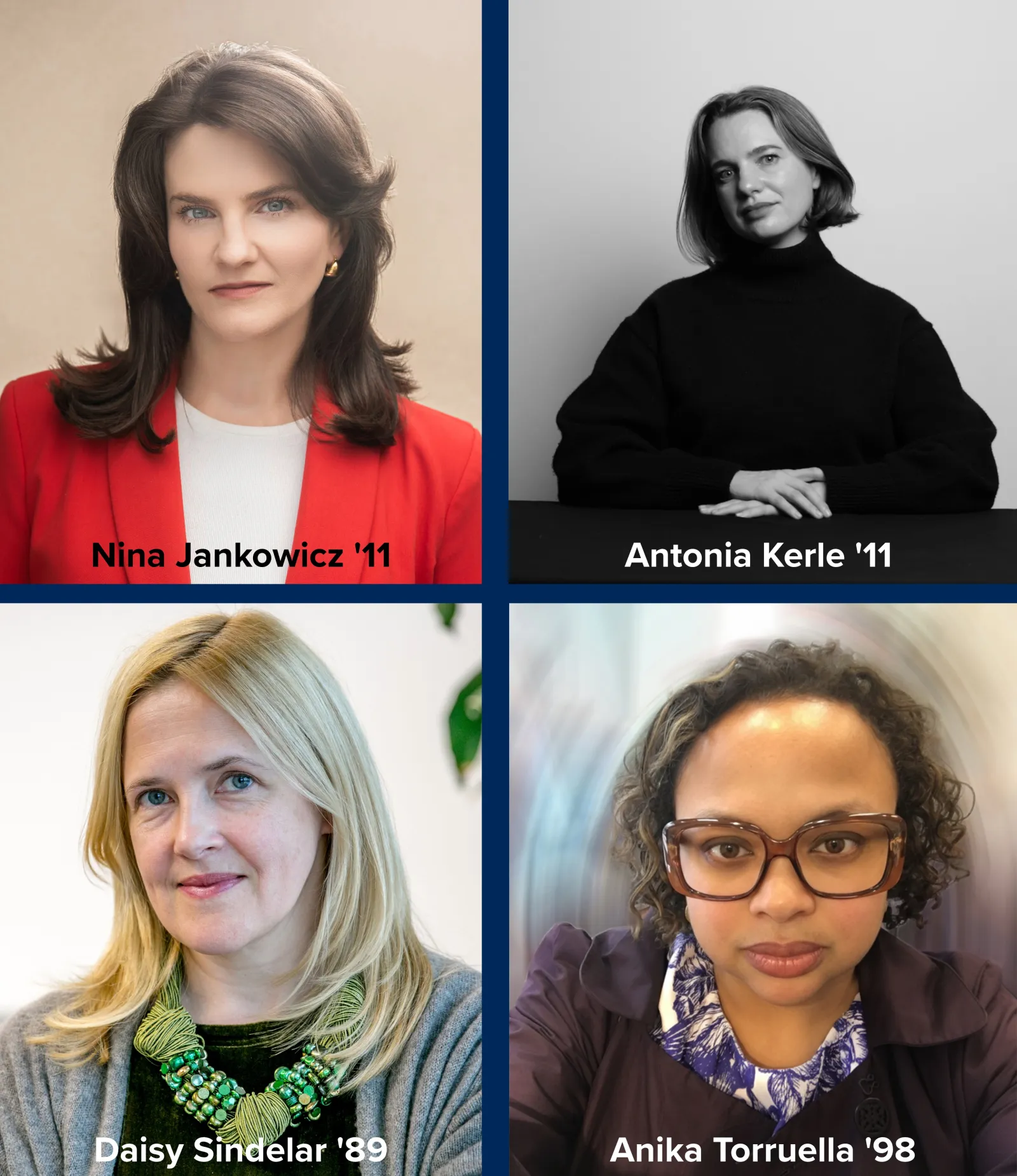A collage of four women's headshot photos.