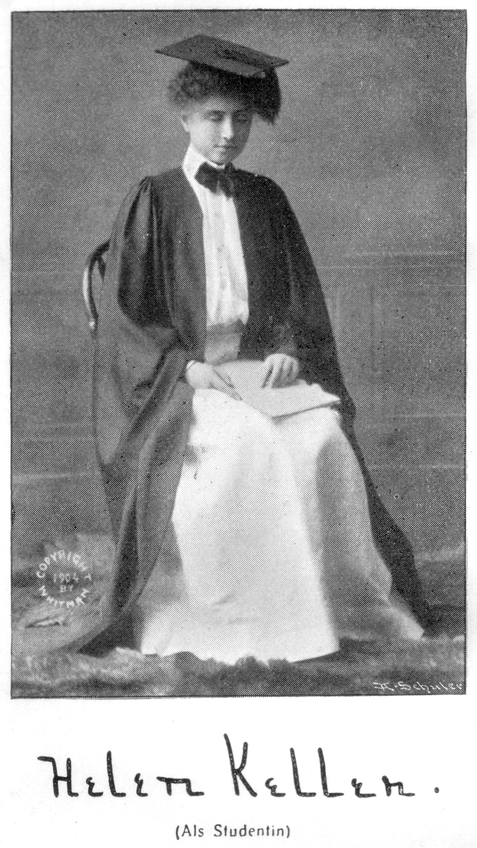 Helen Keller sitting