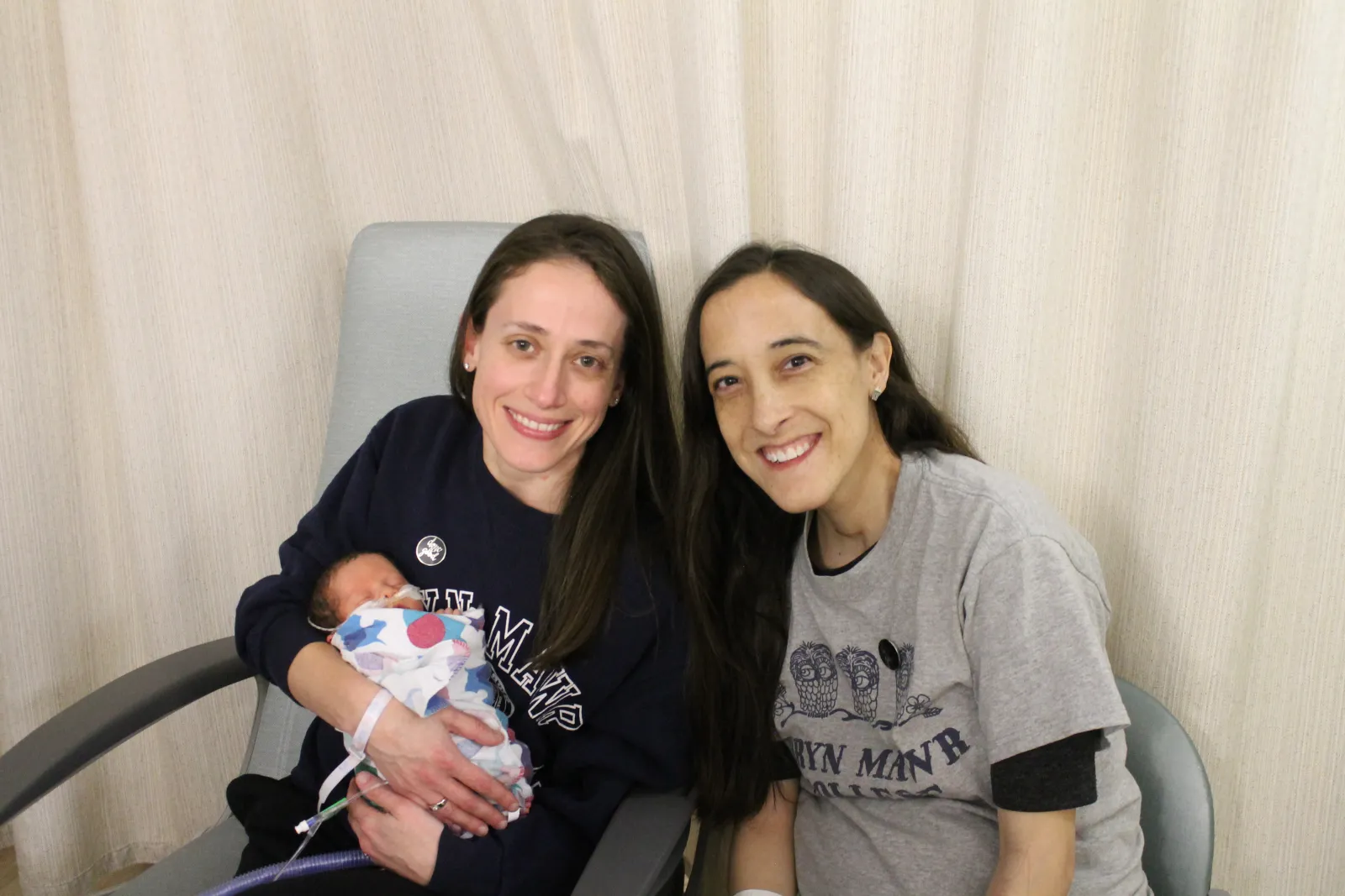 Carroccia with baby Gianna and Huskey.