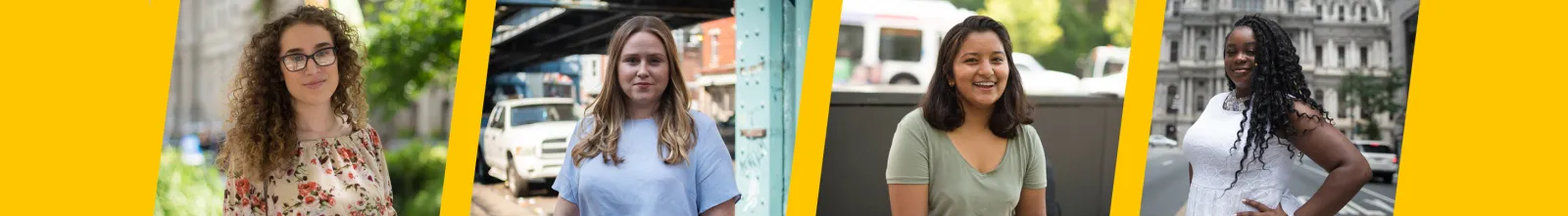 Four students looking to answer the question: What can I do with my degree? 
