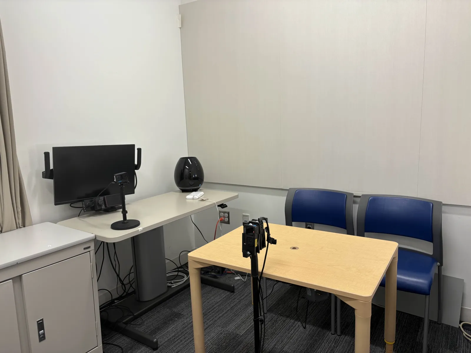 An exam room that’s set up for a study task