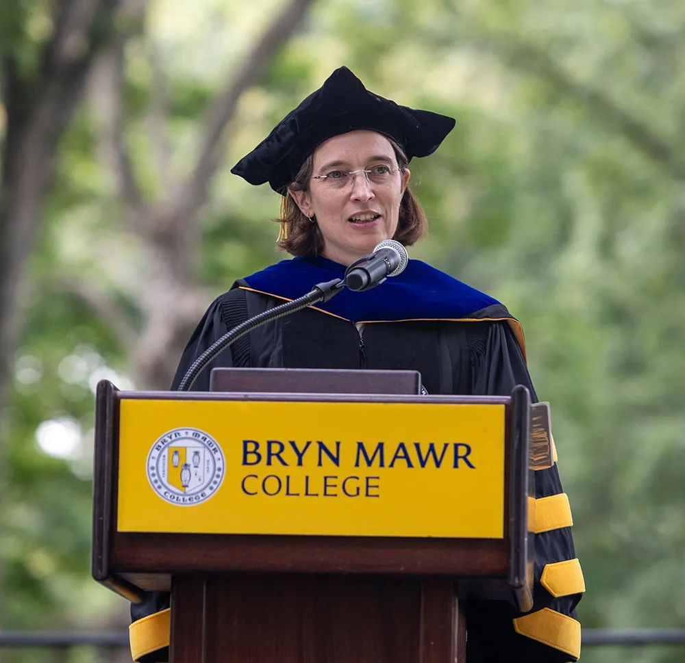 President Cadge speaking at convocation