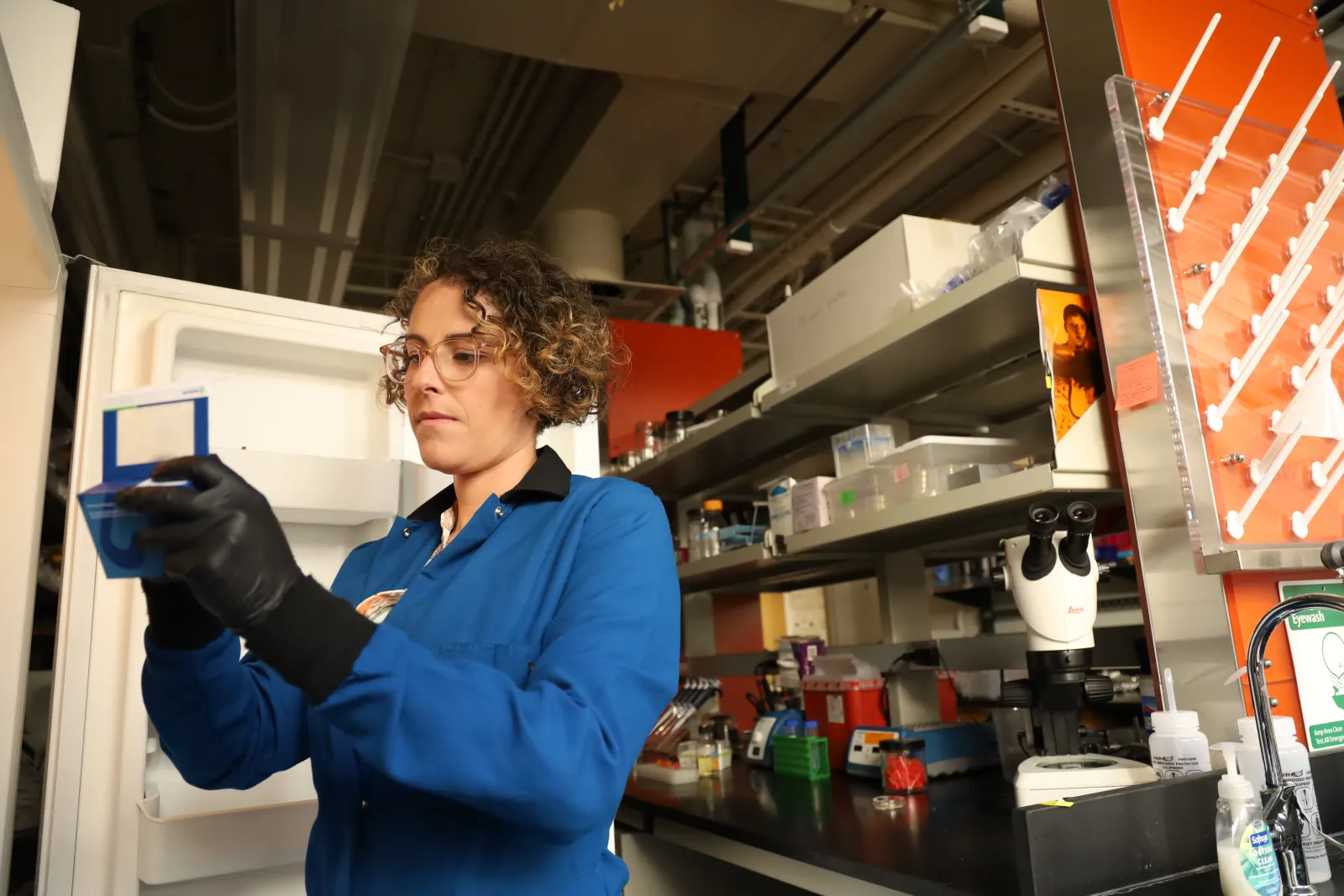 Astra Bryant ’08 in her lab. Photo by Emma Trivette.