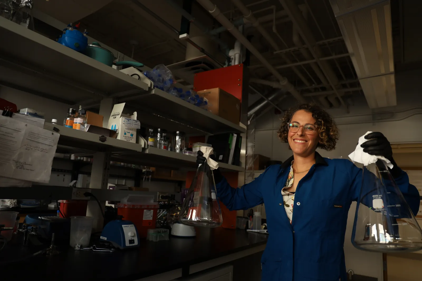 Astra Bryant ’08 in her lab. Photo by Emmy Trivette.