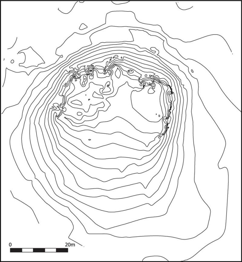 Updated topographic contour plan of Bash Tepa, Bukhara Oasis, Uzbekistan