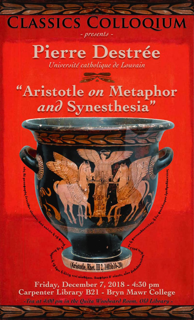 Pierre Destrée, Université de Louvain, Aristotle on Metaphor and Synesthesia