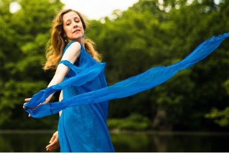 Image of dancer Catherine Gallant by Ethan Stern in flowing blue dress