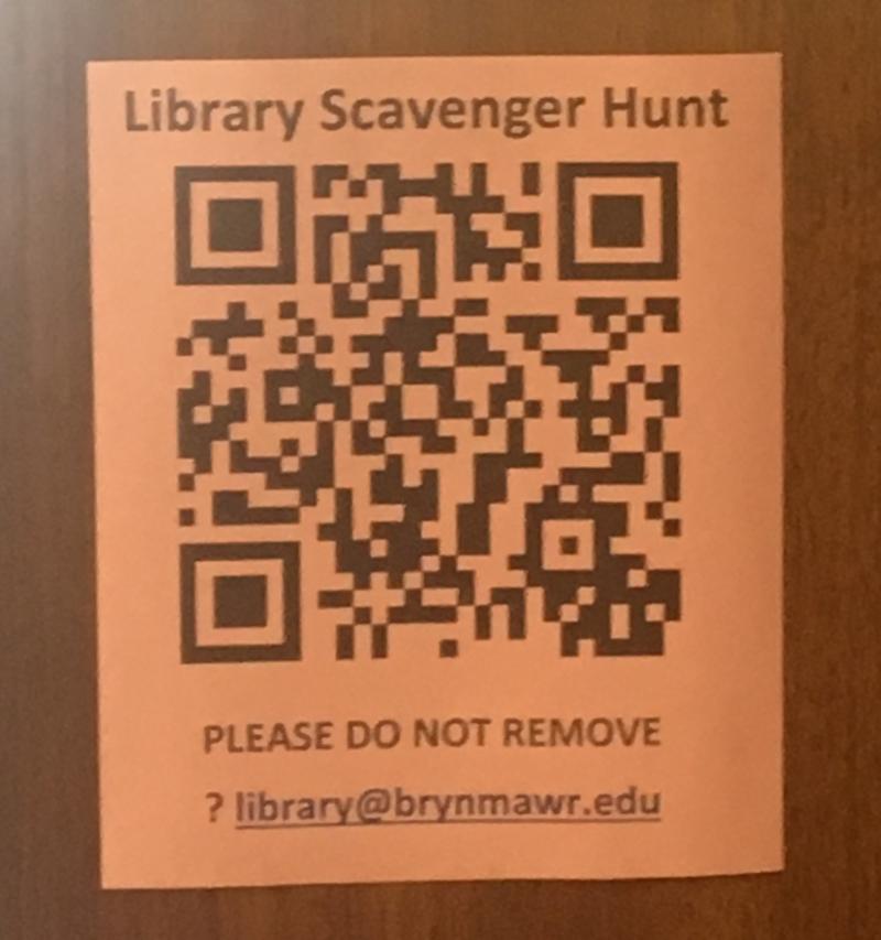 QR code from Canaday Library scavenger hunt