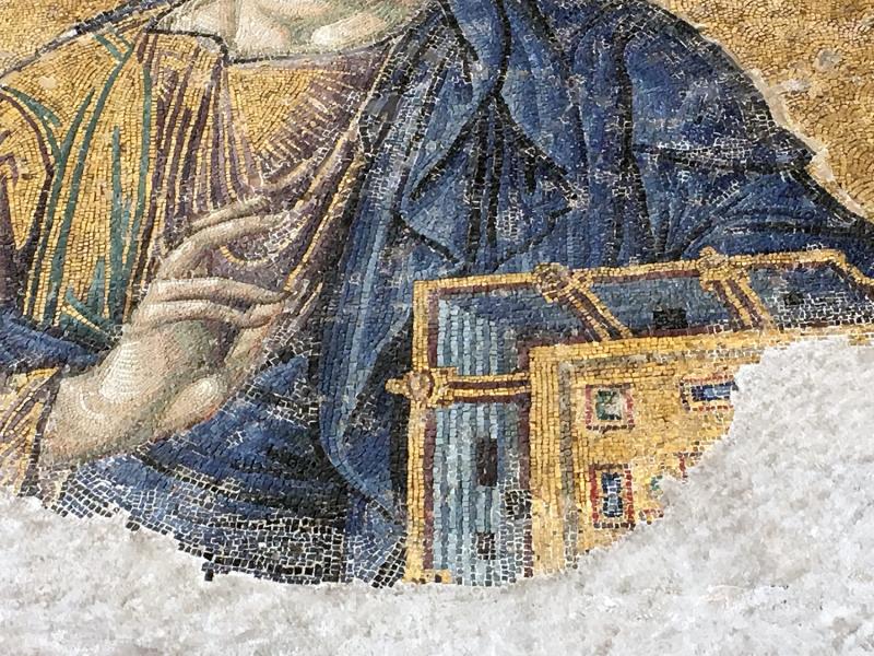 Detail of Christ Pantocrator from the deeis mosaic in Hagia Sophia, Istanbul