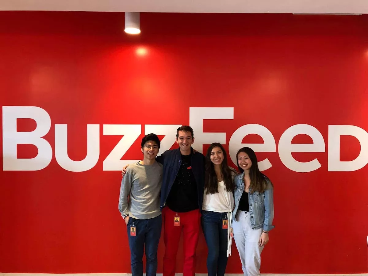 Kellie with other hackNY fellows who also interned at BuzzFeed