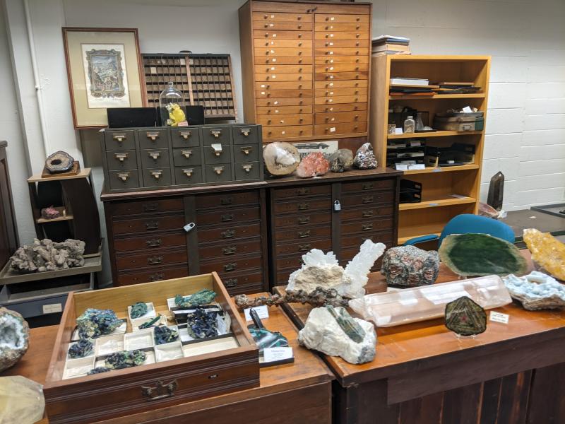 Hearth photo of inside mineral collection storage space