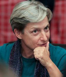 Judith Butler looking thoughtful