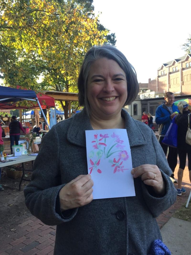 Jenny's beautiful painting from the Davidson farmer's market, where we met our Think Tank co-leads…
