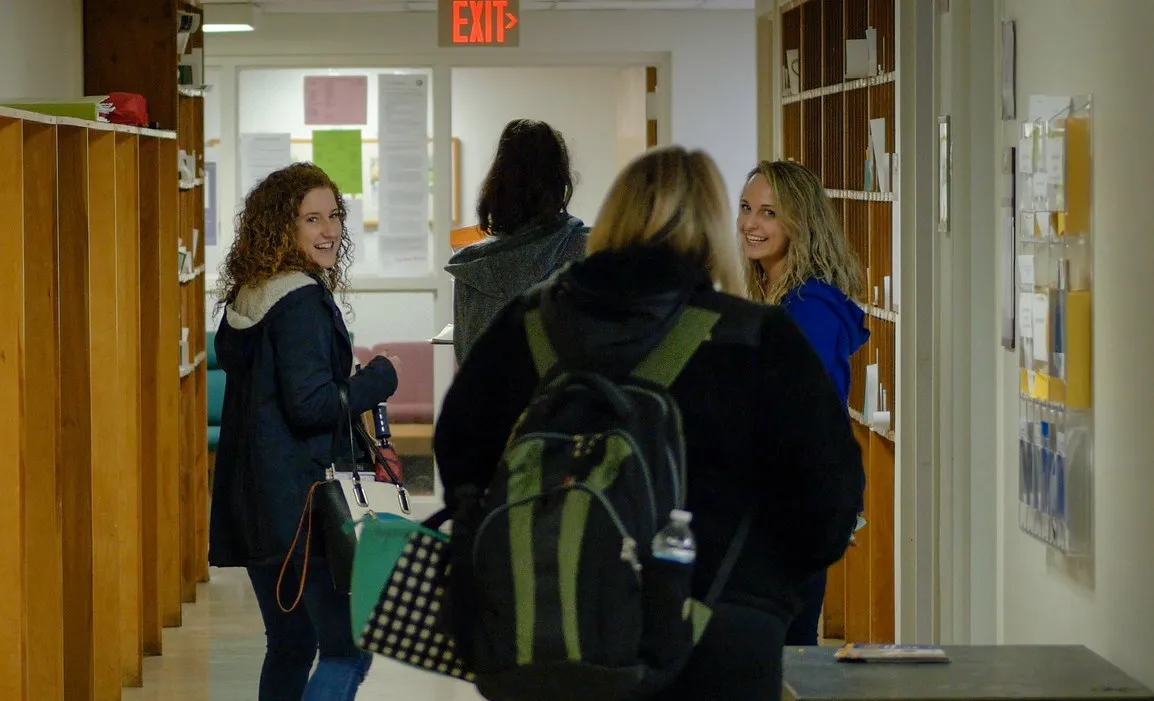 Students in the hallway at one of the best msw programs in the country