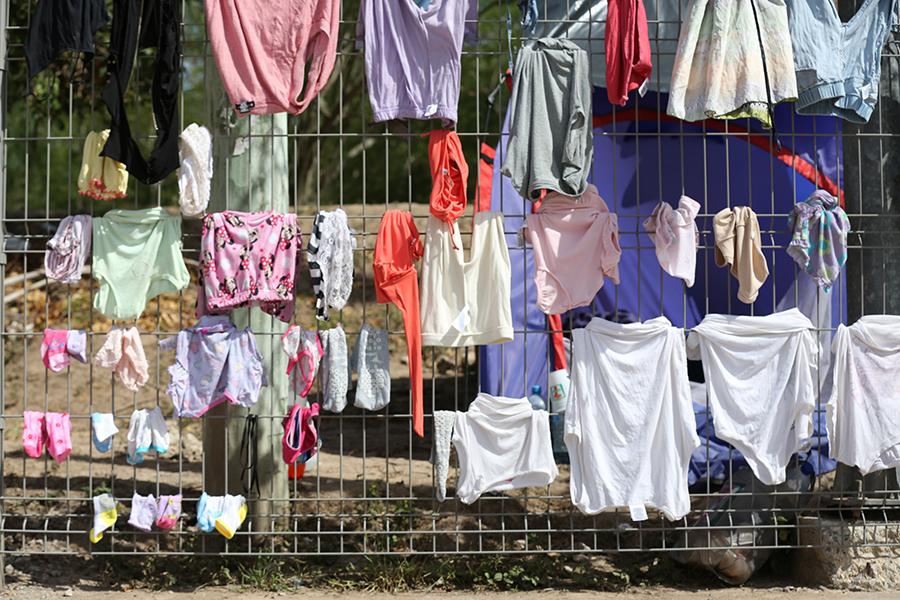 Clothes at the Gates of the MPP Camp