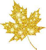 Image of a sparkling gold leaf
